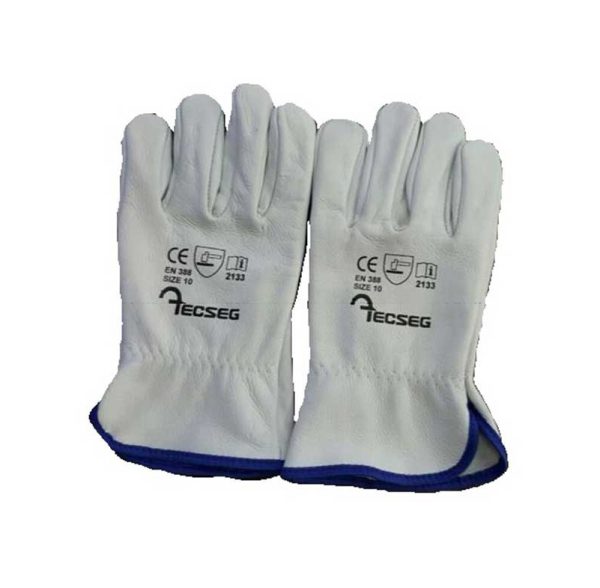 Guantes de seguridad de cuero badana blanco 
